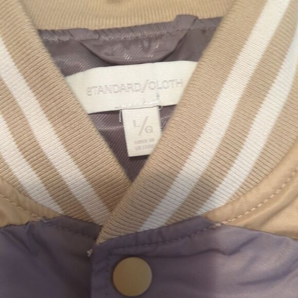 Urban Outfitters standard cloth gray and tan bomber satin nylon jacket - Picture 4 of 5